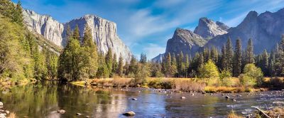A beautiful scenic shot of Yosemite National Park. 